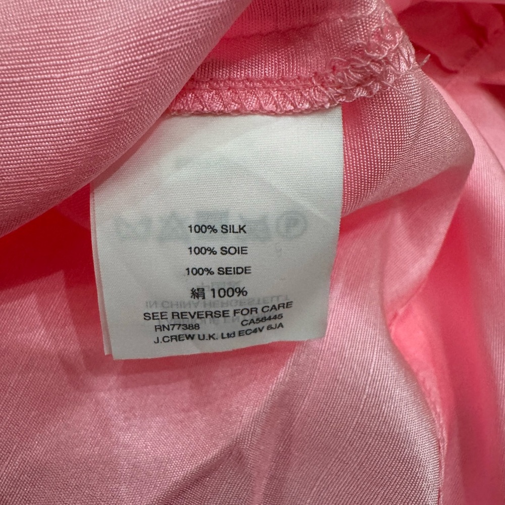 Jcrew pink off the shoulder silk blouse size 10 - Picture 5 of 6